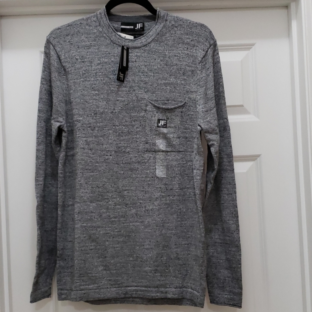 JF J.Ferrar Mens Sweaters Crewneck Size S Gray